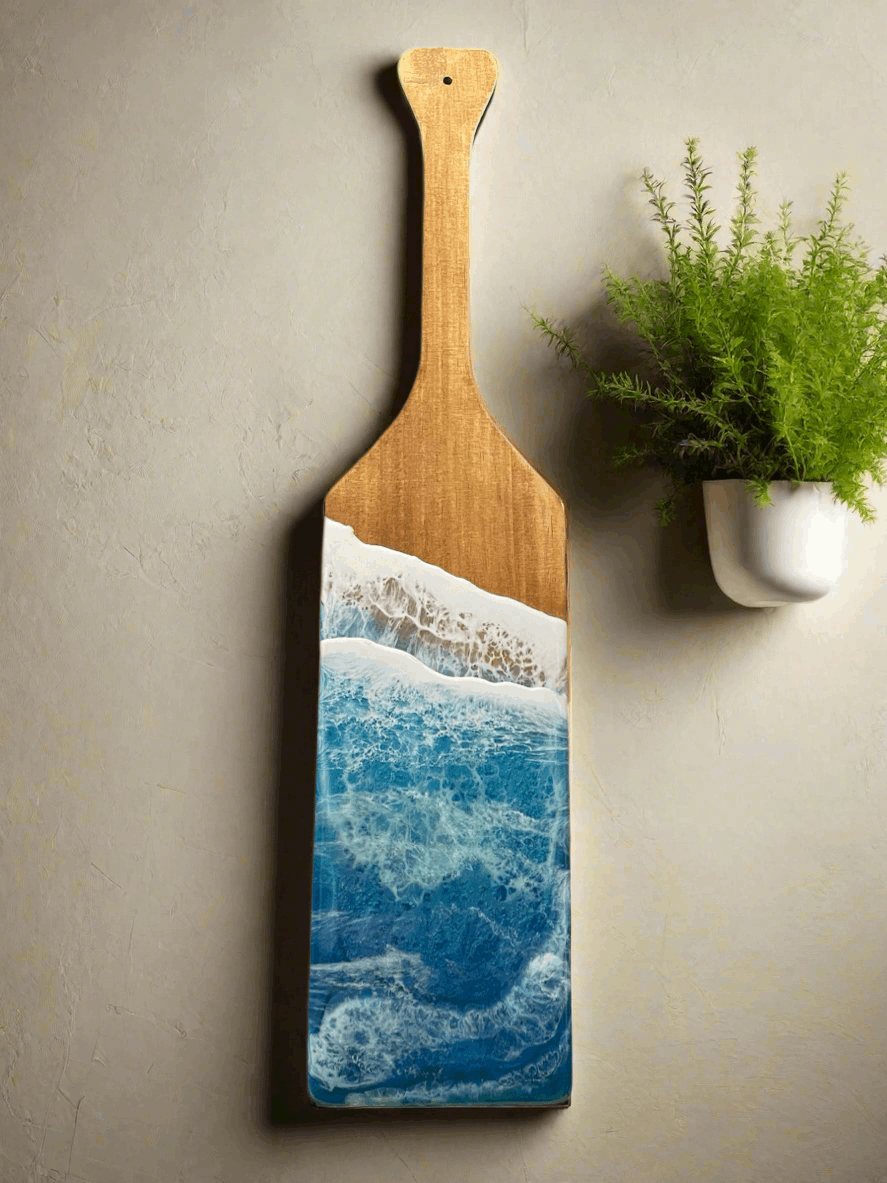 Resin Ocean Charcuterie Board ~ Display Art ~ Serving Baord