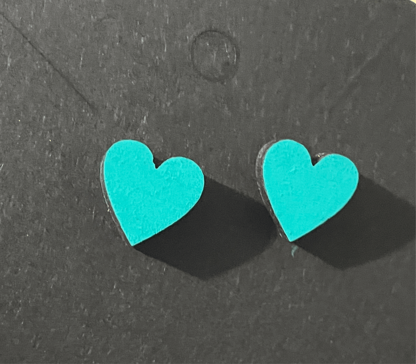 Valentine’s Day Wooden Heart Stud Earrings