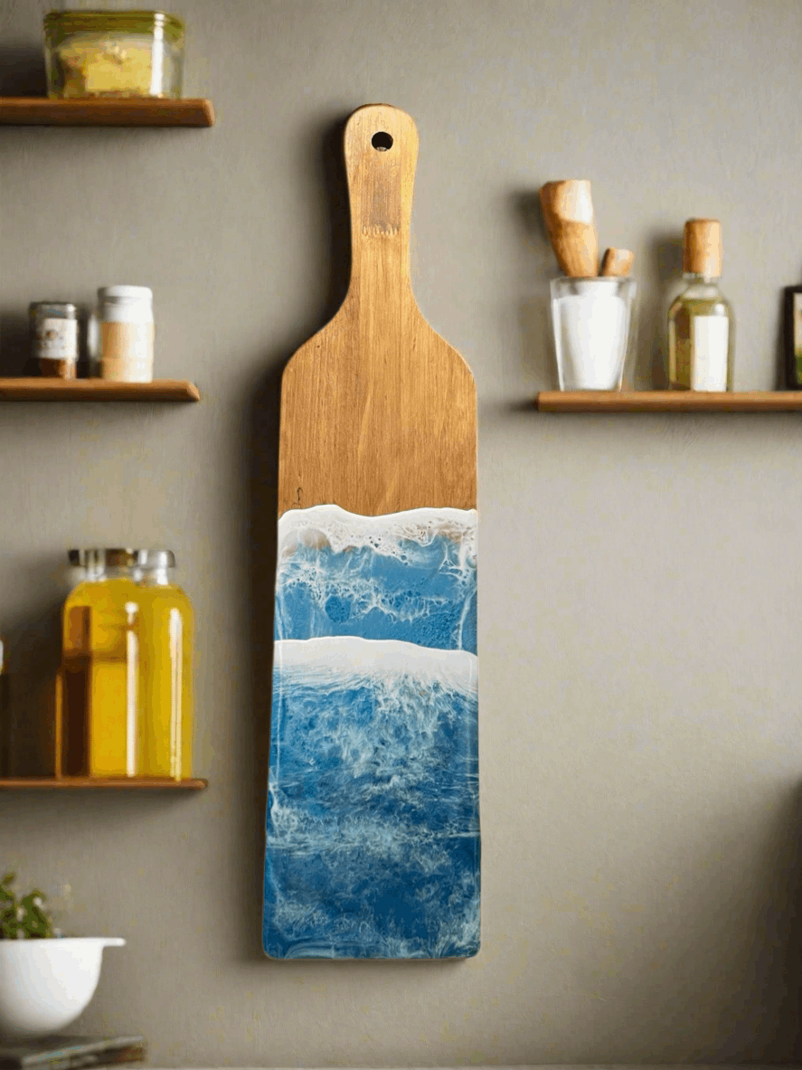 Resin Ocean Charcuterie Board ~ Display Art ~ Serving Board