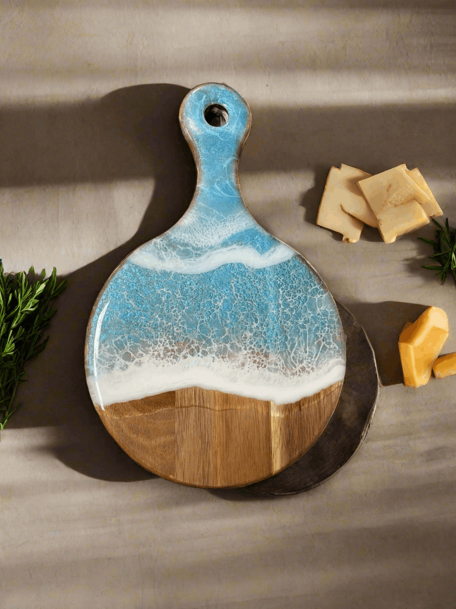 Resin Ocean Charcuterie Board ~ Display Art ~ Serving Baord