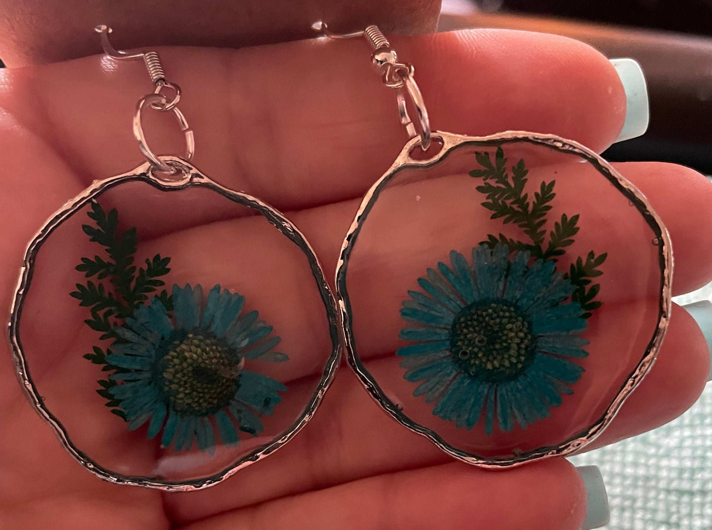 Flower Earrings Blue