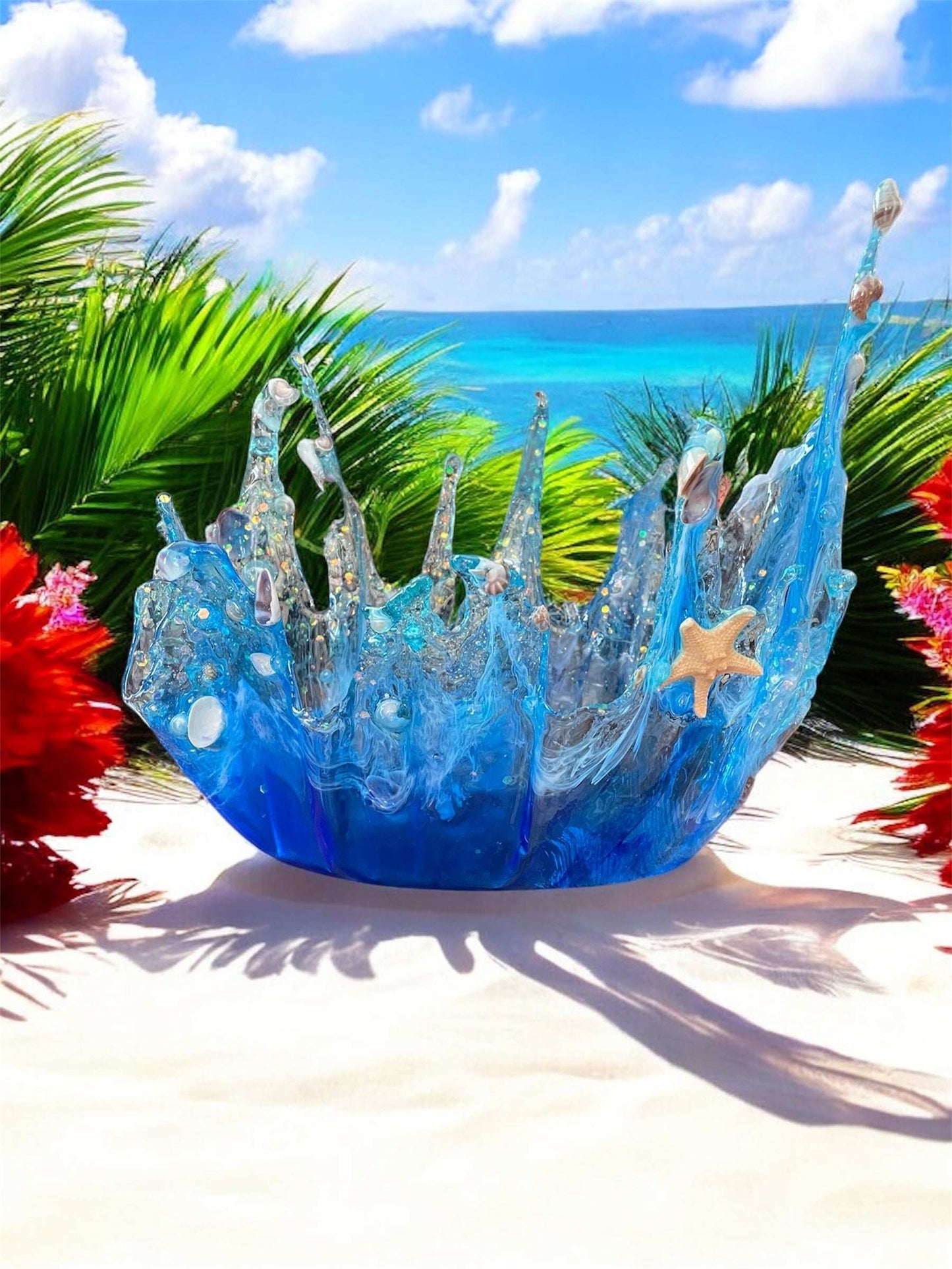 Handmade Resin Ocean Wave Splash