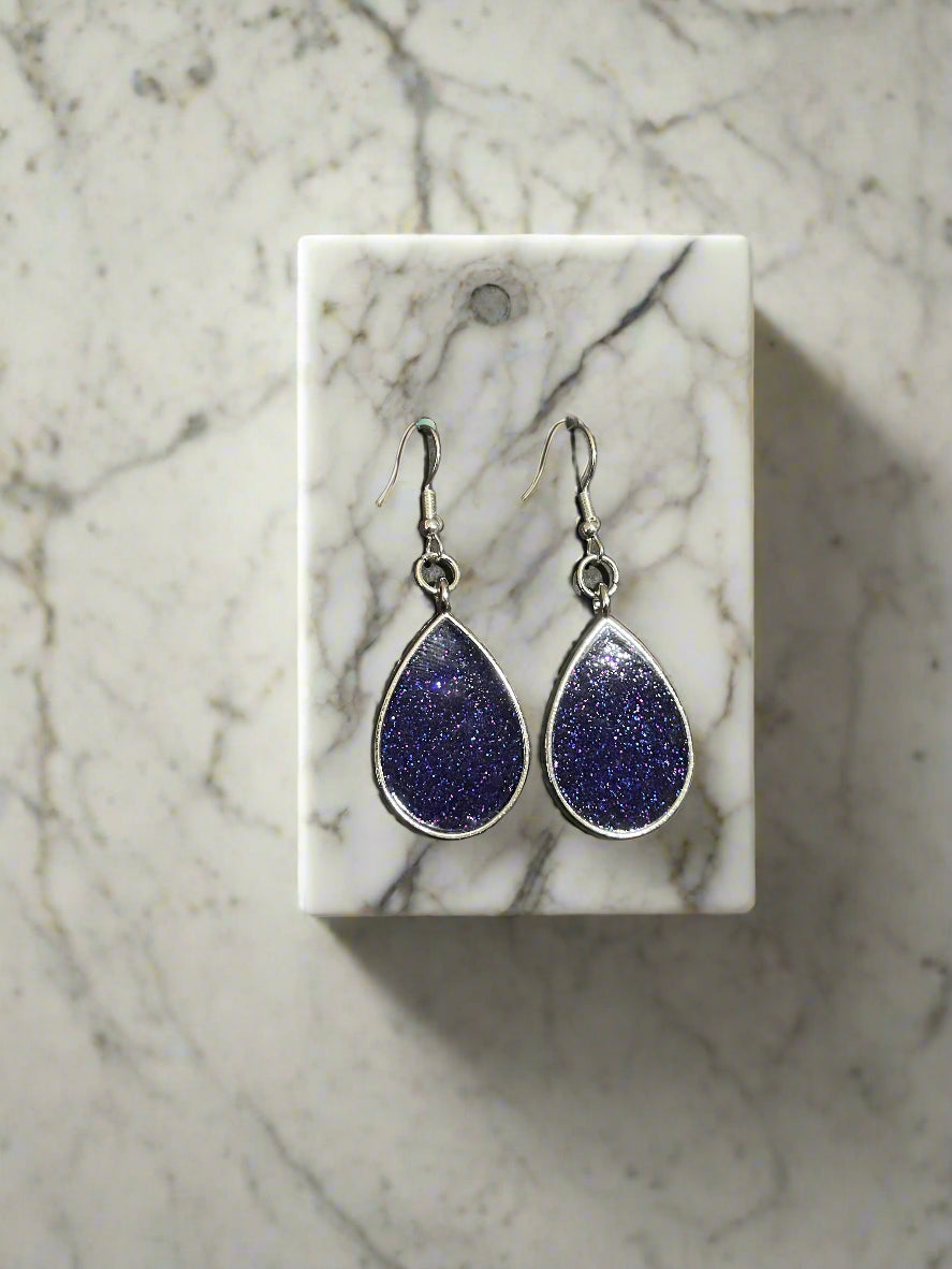 Handmade Purple Tear Drop Earrings