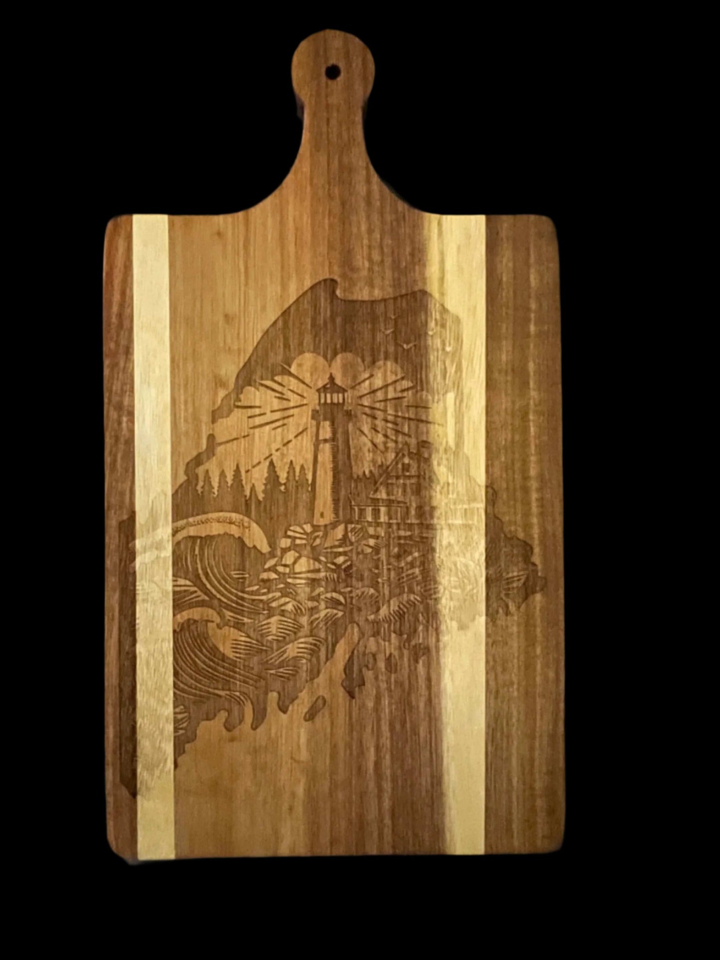 State of Maine large laser engraved light house