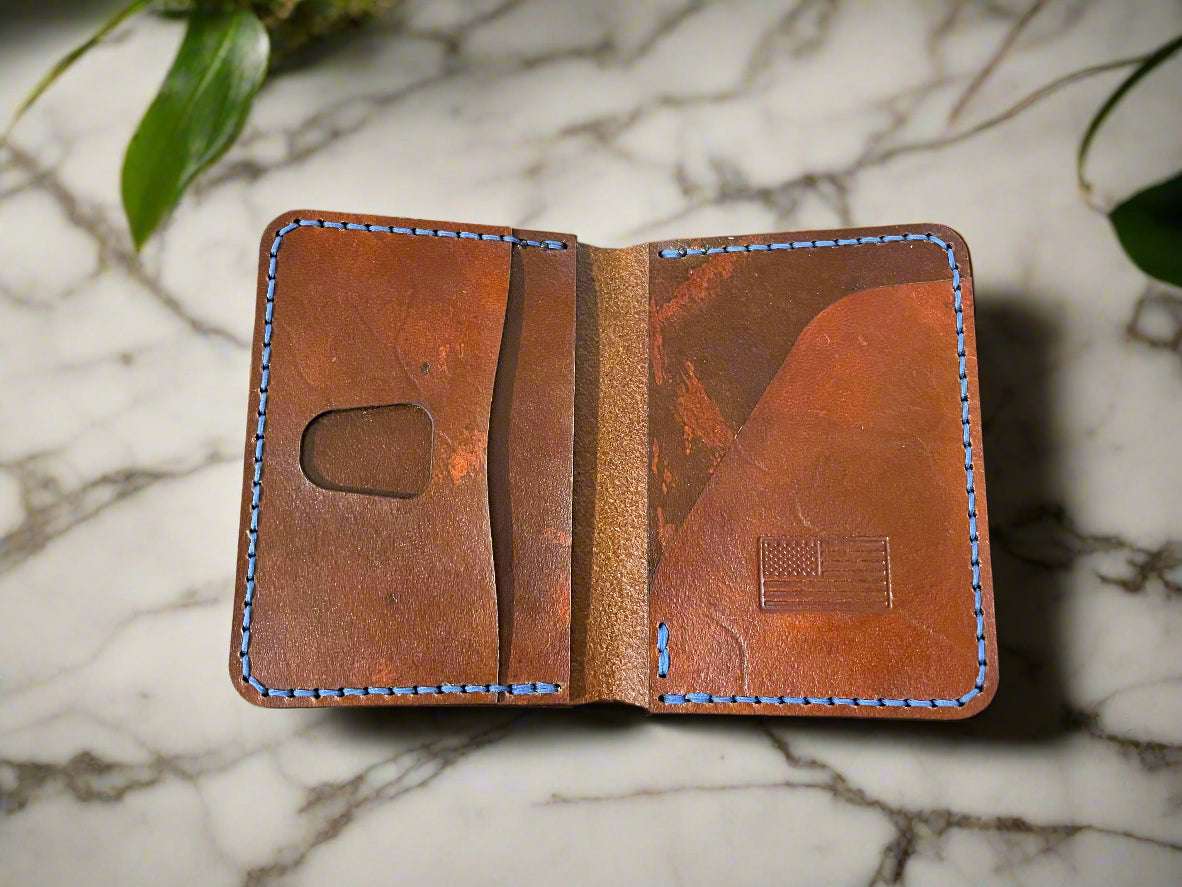 Brown Handmade Leather Wallet overview
