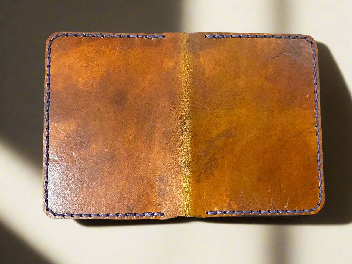 Brown Handmade Leather Wallet back view