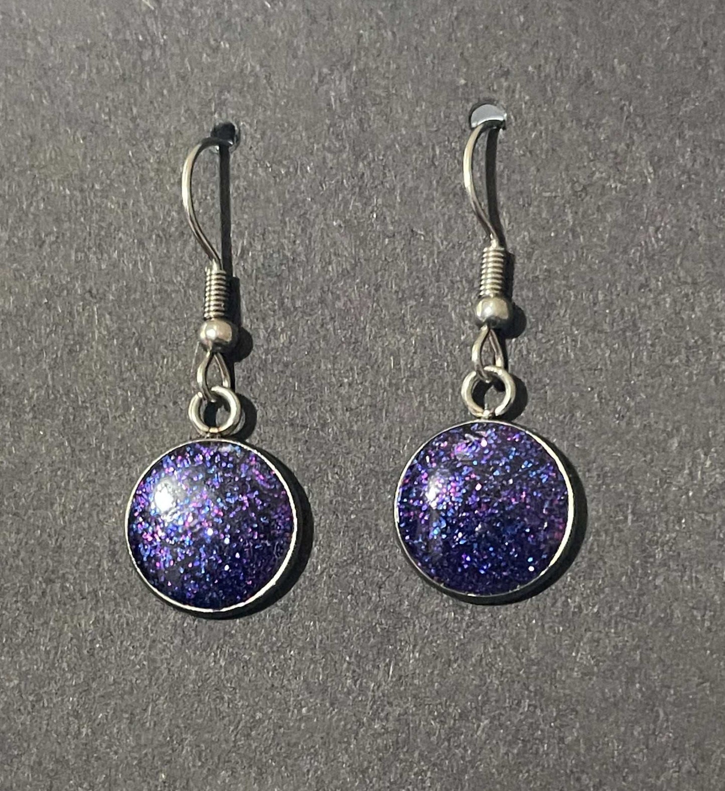 Electric Dark Purple Rounded Earrings