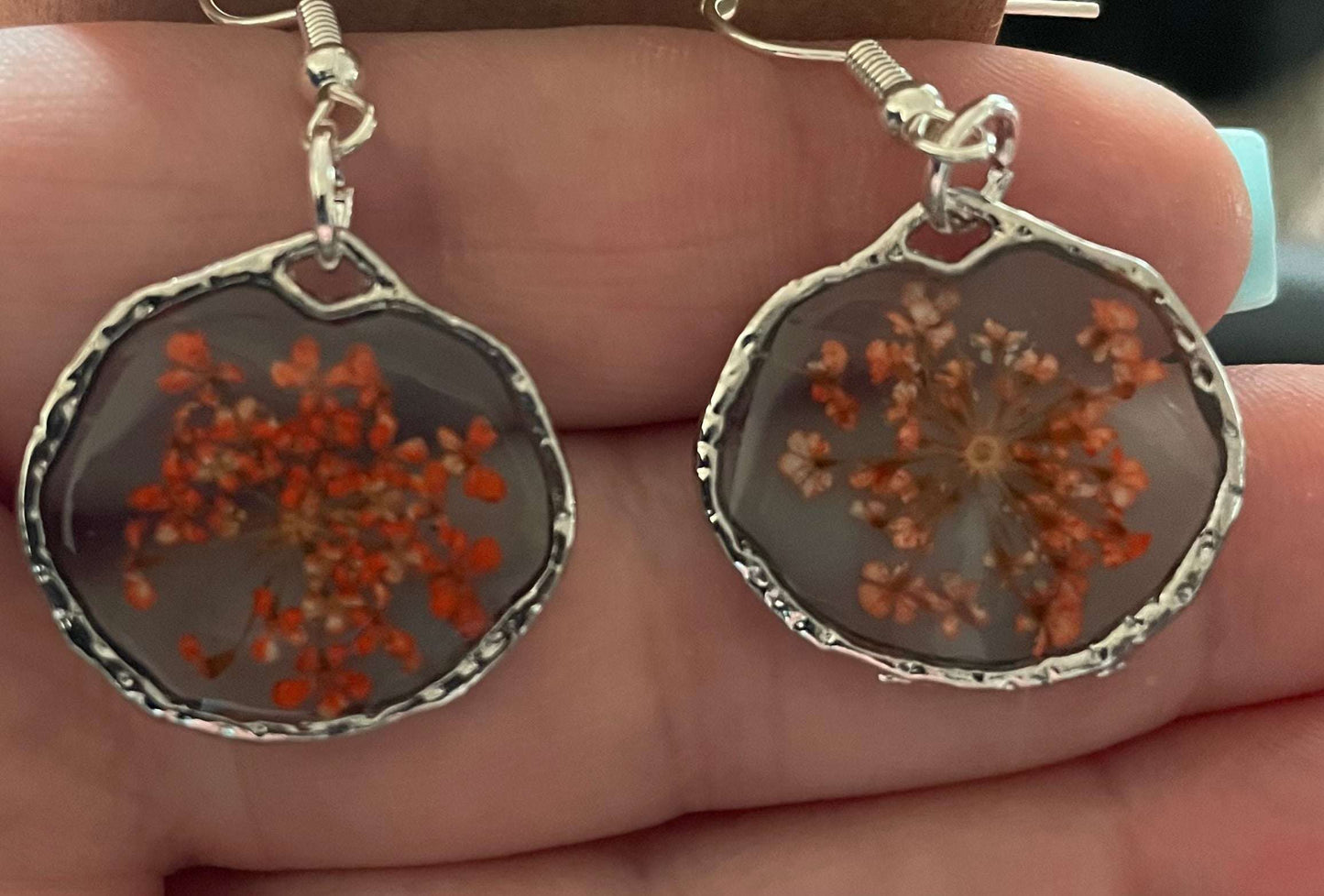 Orange Flower Earrings
