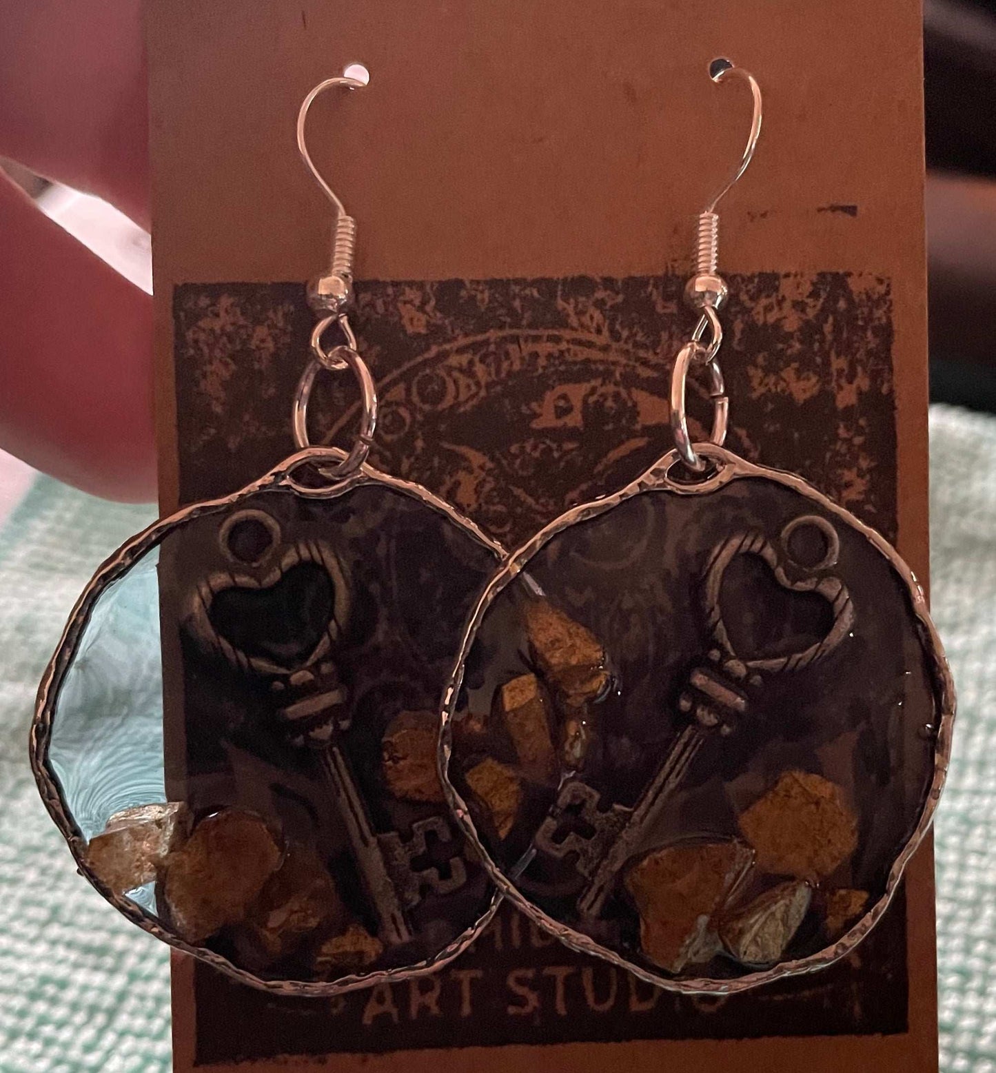 Heart Key Earrings