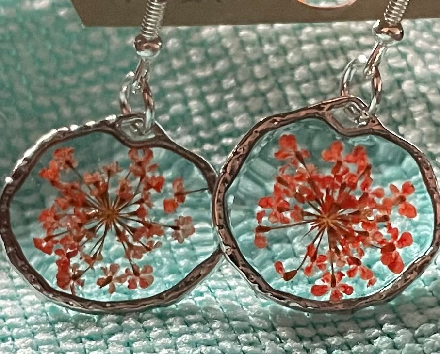 Orange Flower Earrings