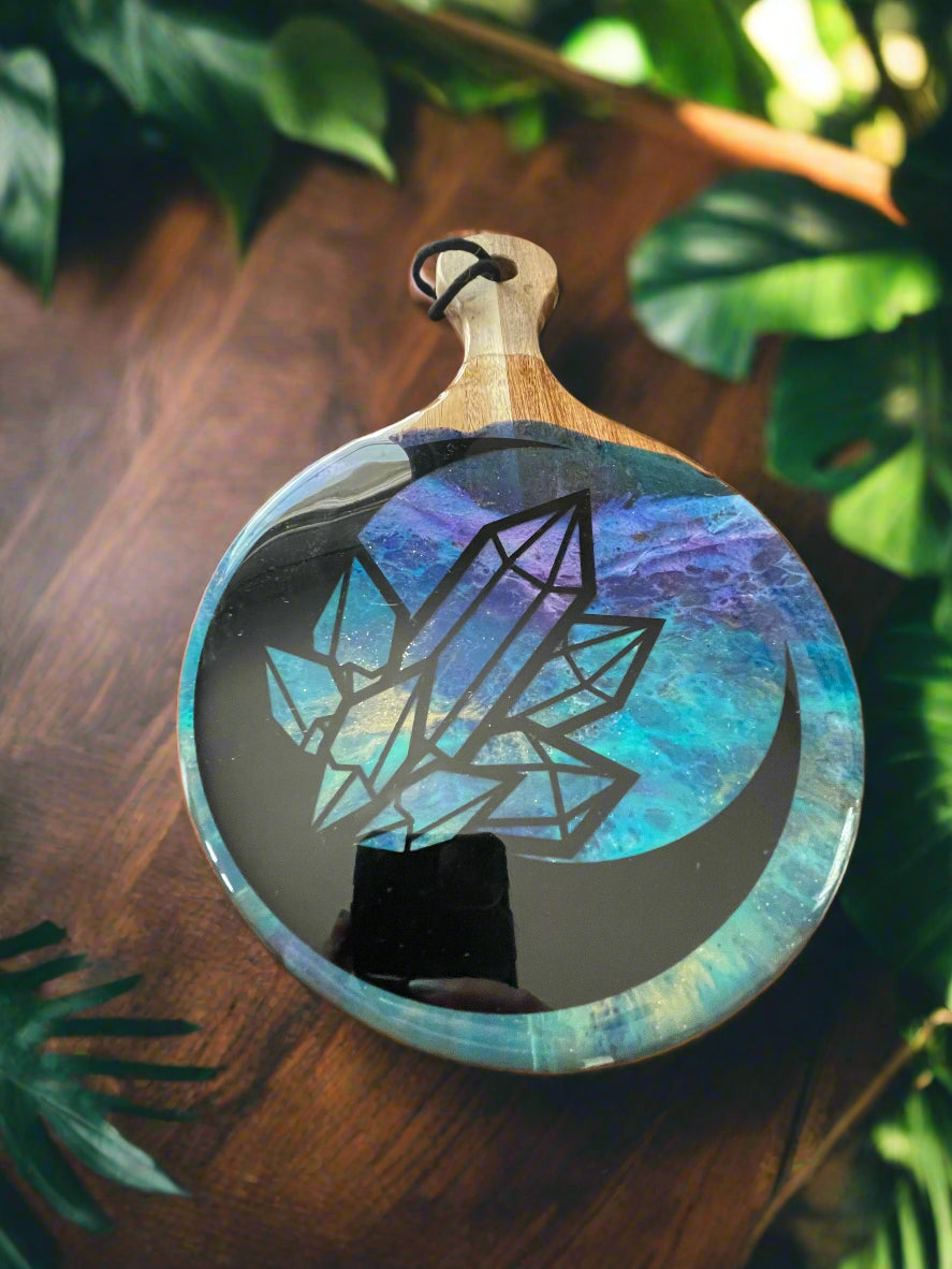 Moon and Crystals charcuterie Board