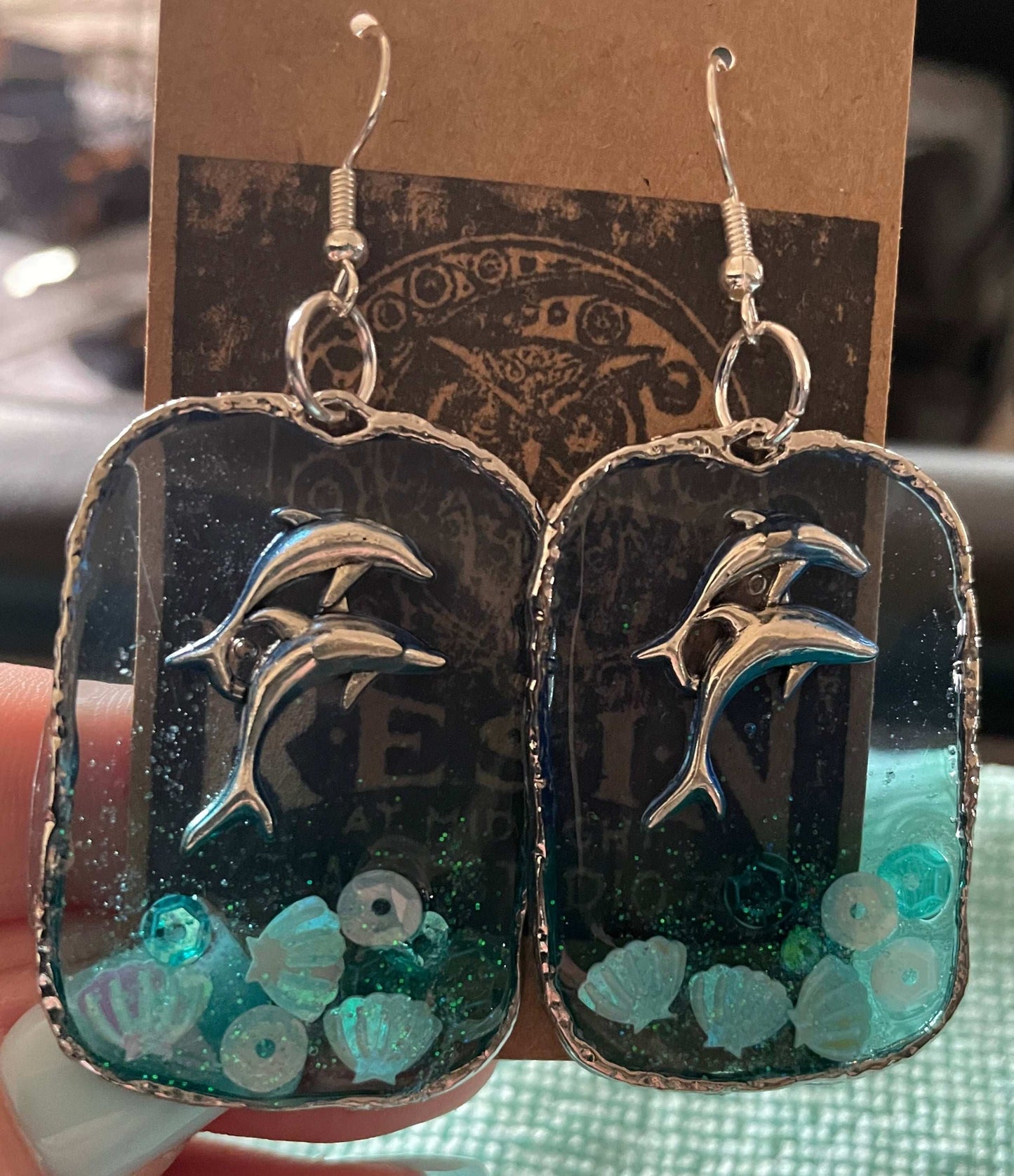 Large Dolphin Earrings