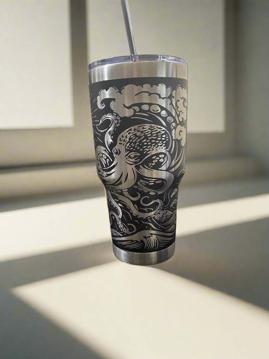 Lighthouse and Octopus Tumbler