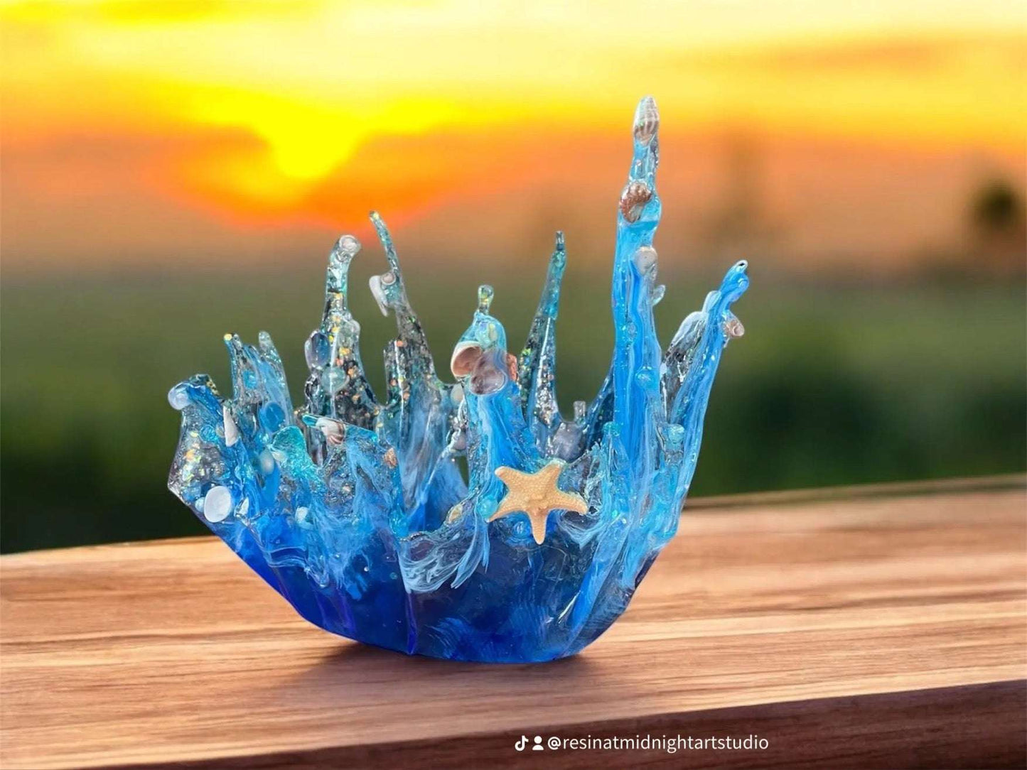 Ocean Wave Splash Resin Handmade