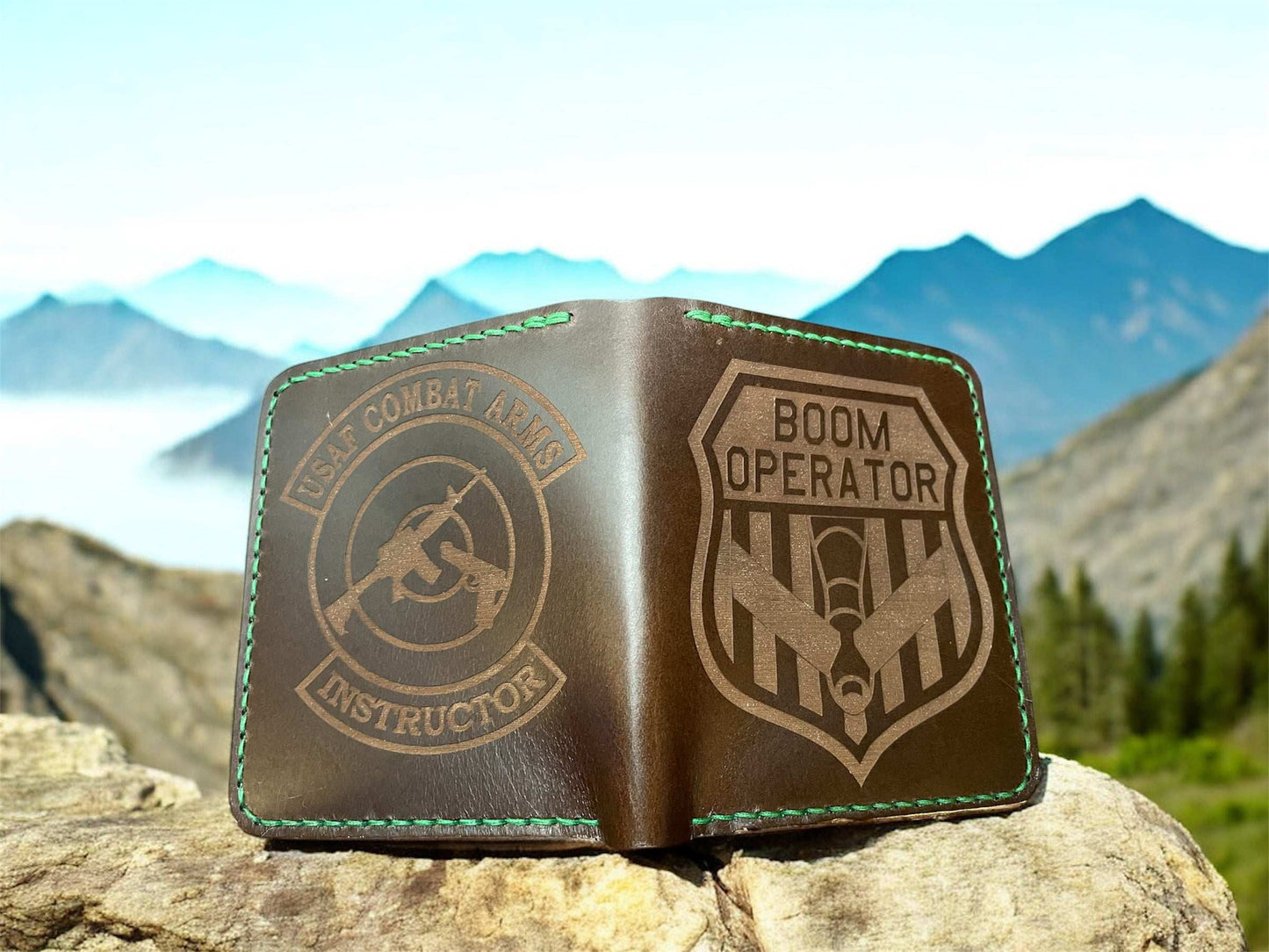 Maineiacs Air Force Wallet Handmade with Italian Leather