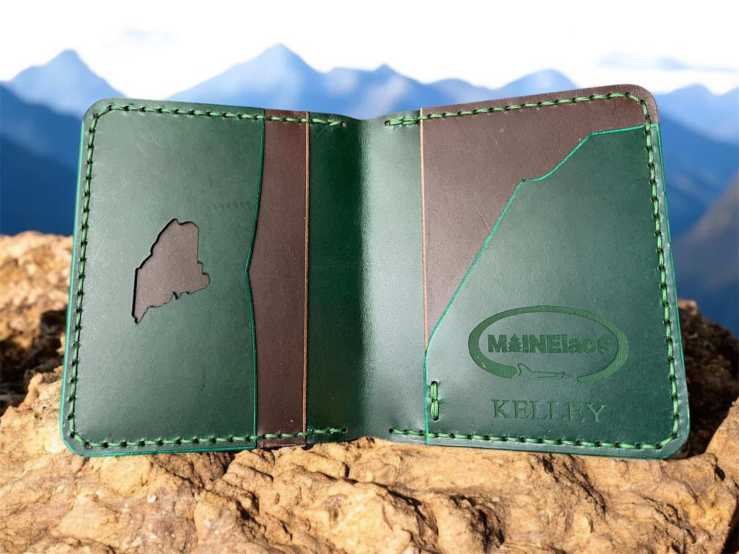 Maineiacs Air Force Wallet Handmade with Italian Leather