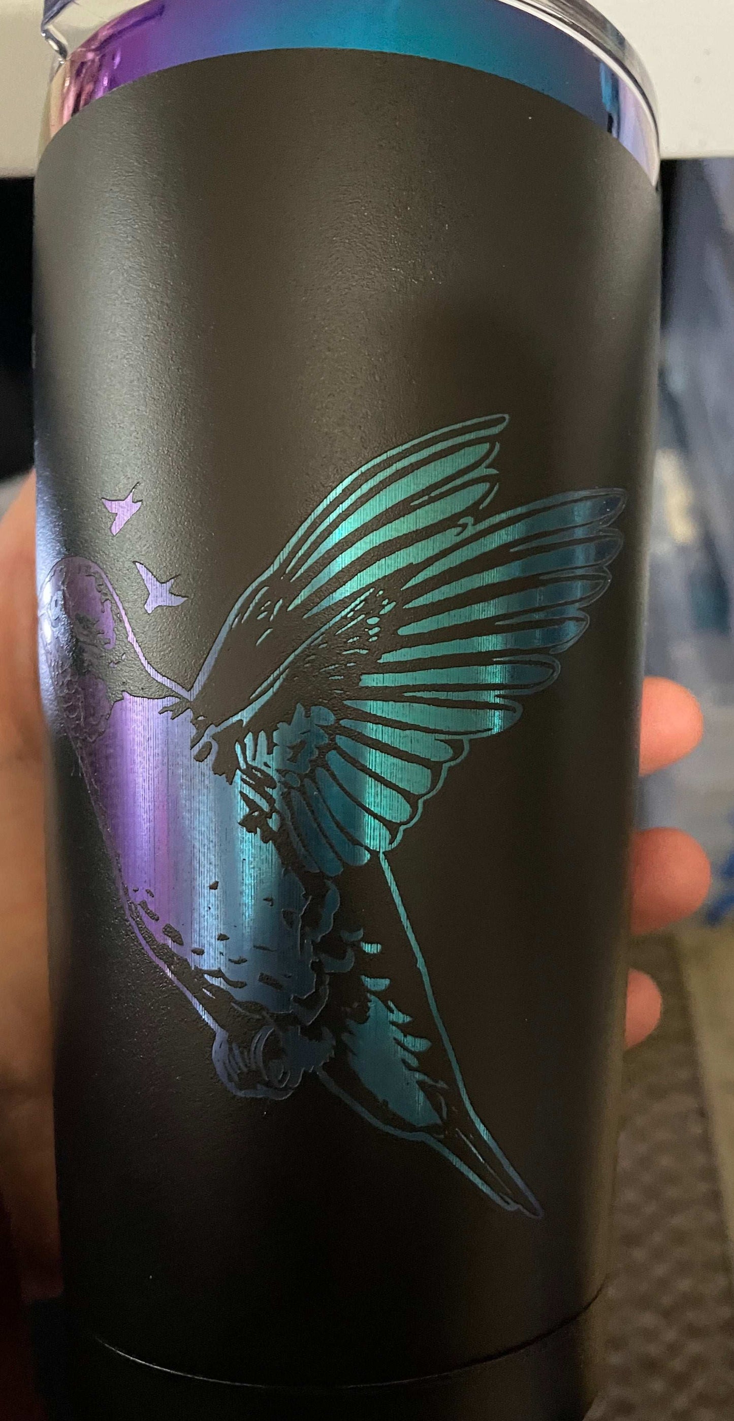 Powder Coated 30oz Tumbler with a Humming Bird