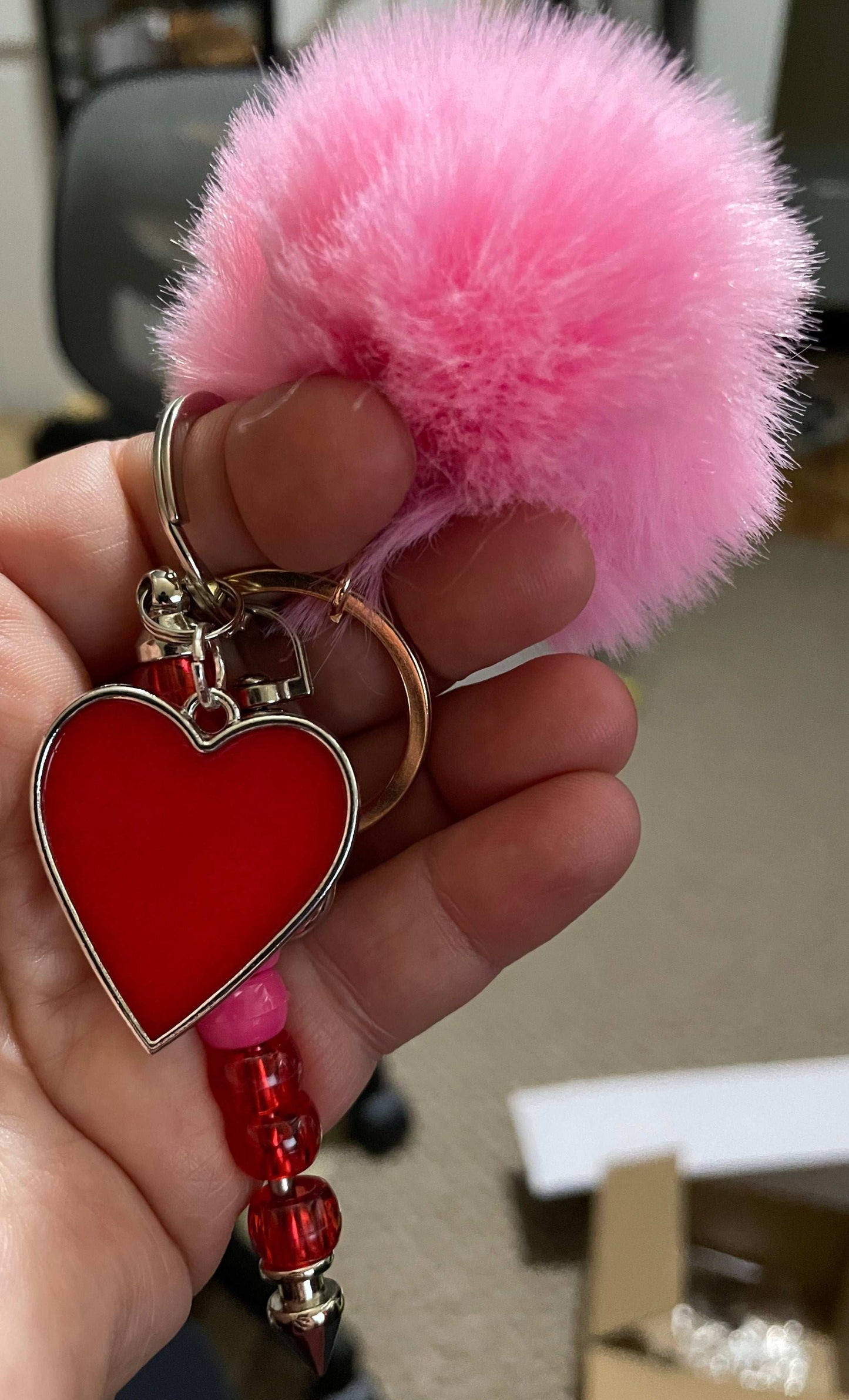 Red and Pink Valentine's Day Keychain