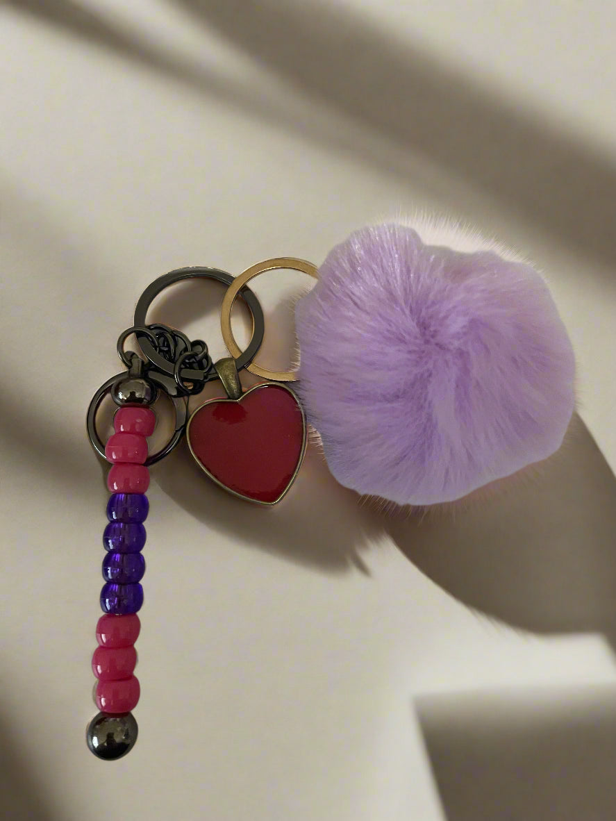 Red and Purple Valentine's Day keychain