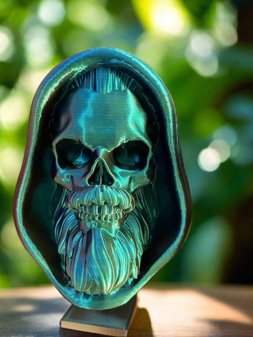 Skull with Hood 3D printed green
