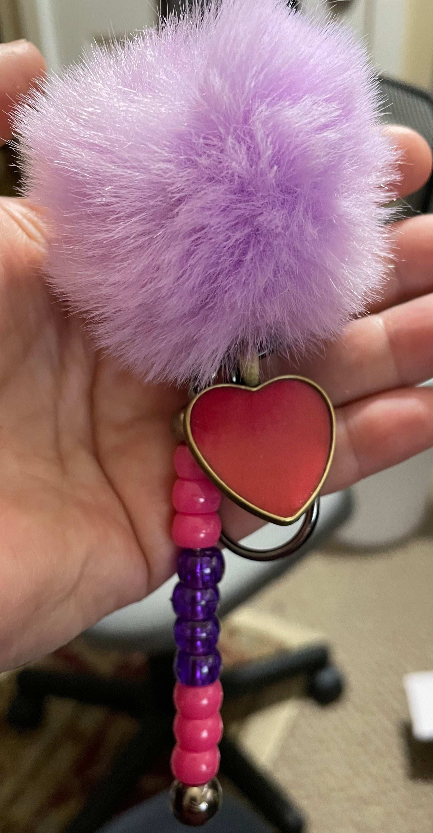Red and Purple Valentine's Day keychain