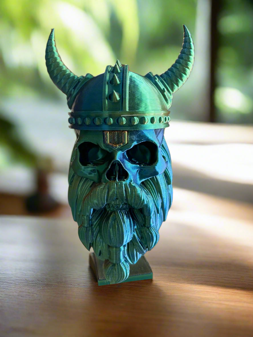 Viking Skull with horns 3D Printed