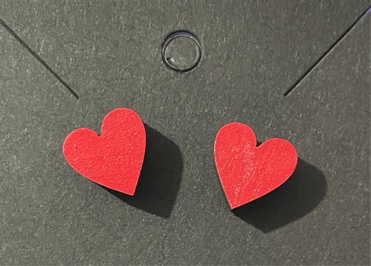 Valentine’s Day Wooden Heart Stud Earrings