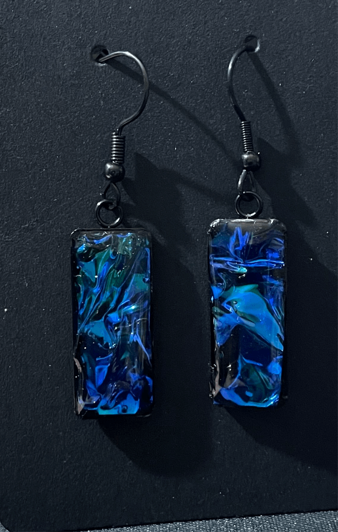 Color shift dichroic resin earrings