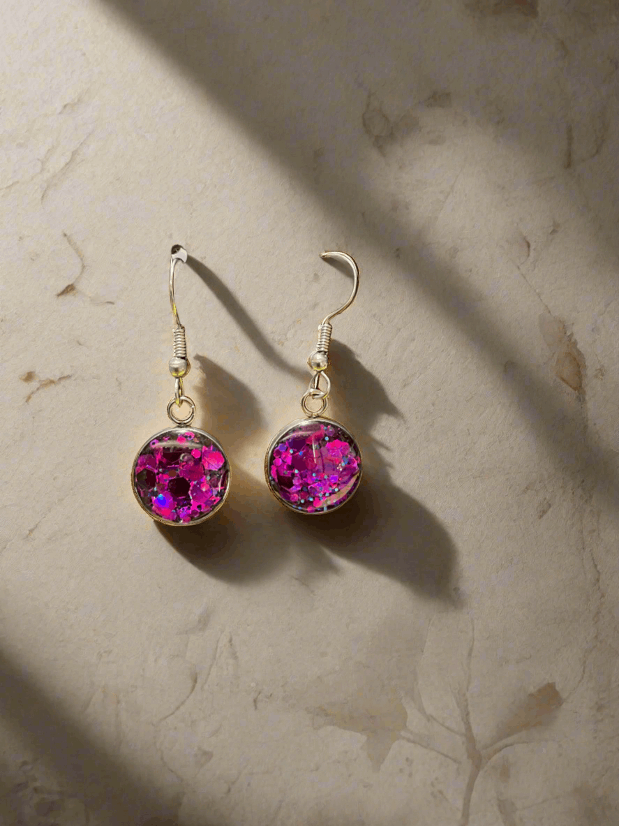 Glitter resin handmade earrings