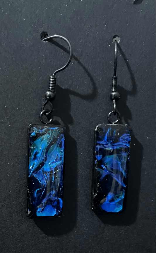 Color shift dichroic resin earrings
