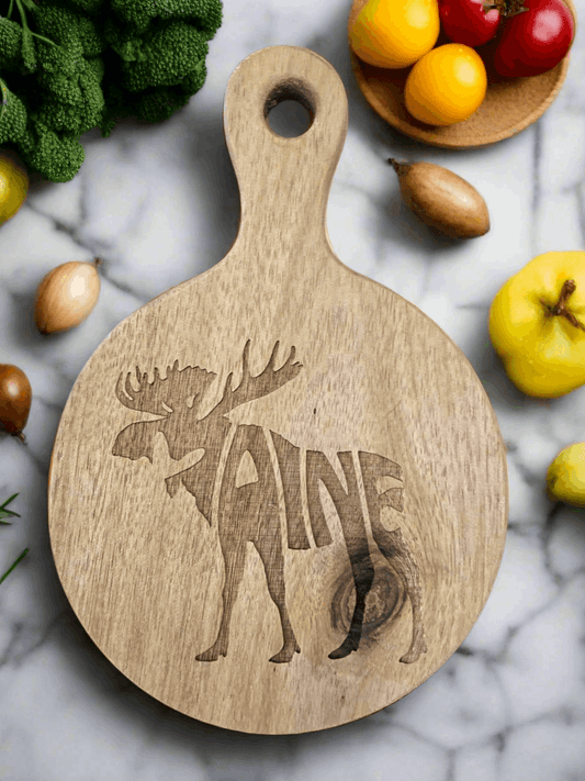 Maine Moose laser engraved mini cutting board