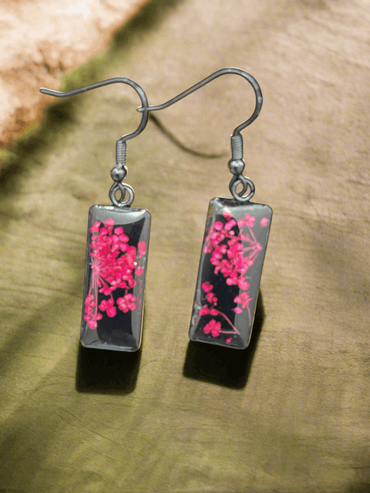 Handmade flower resin earrings