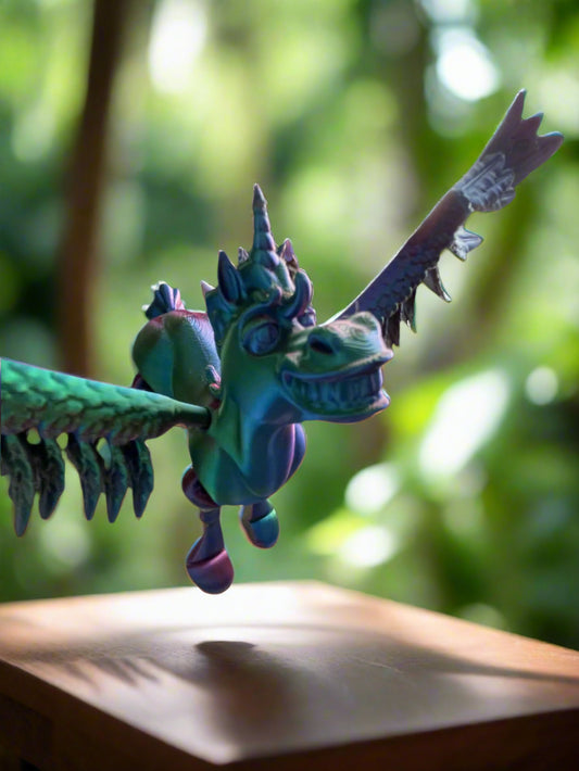 Funny 3D printed smiling Unicorn