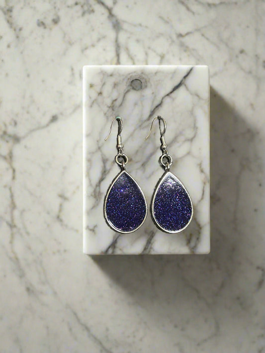 Handmade Purple Tear Drop Earrings