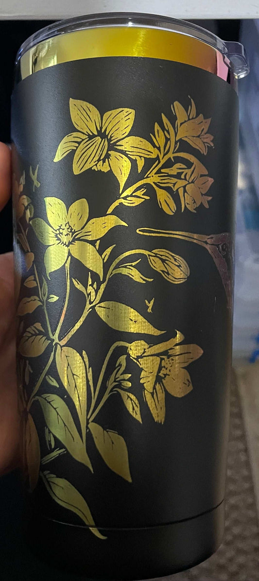 Humming Bird Tumbler Powder Coated
