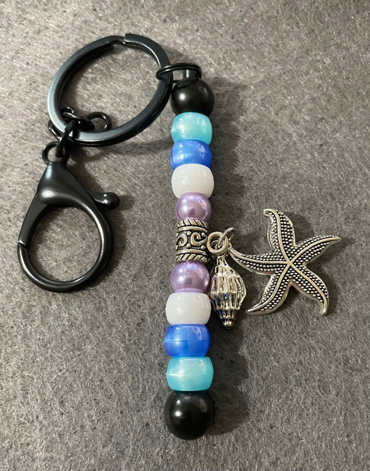 Keychain with beads and charms