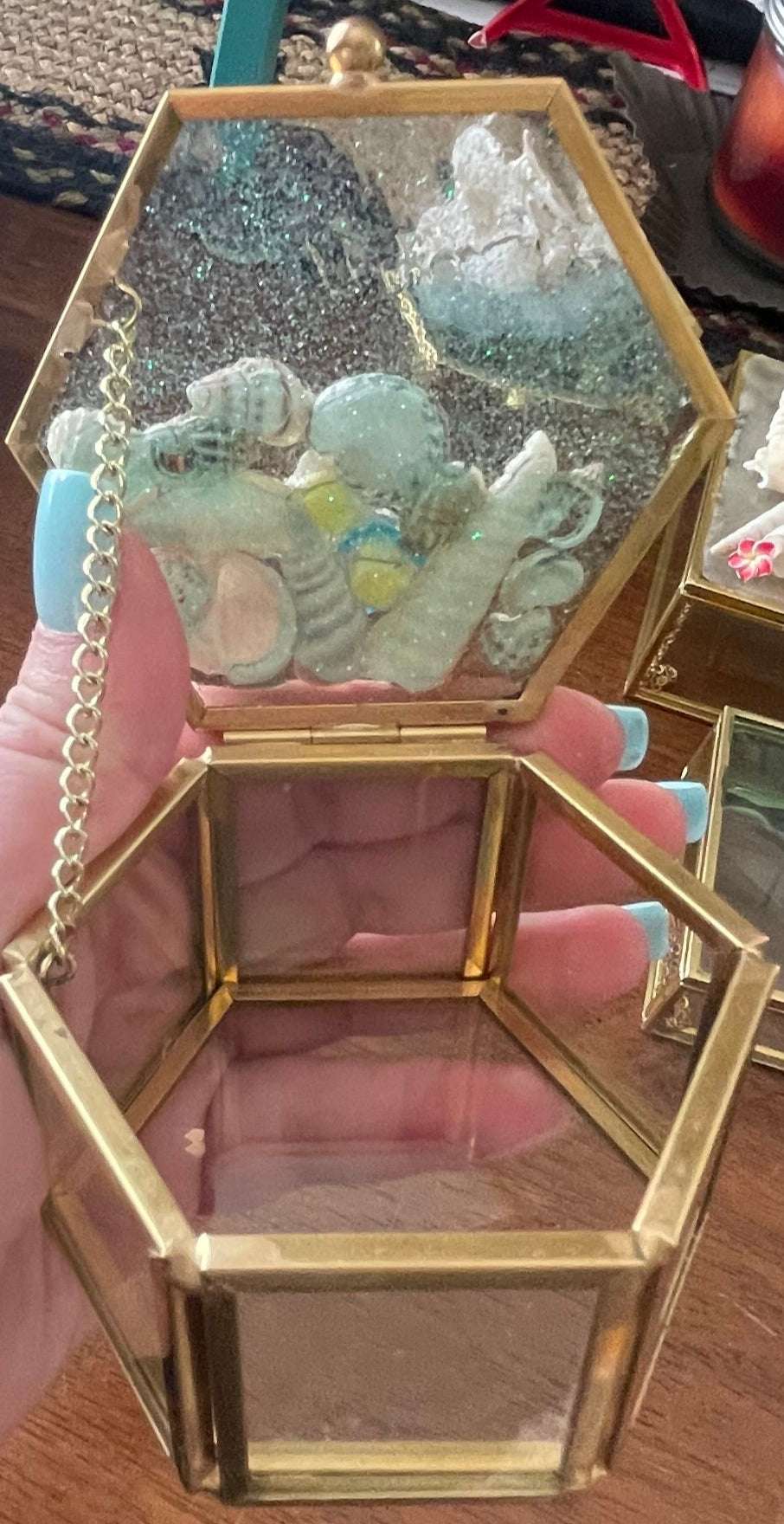 Ocean Shells and Glass Jewelry Boxes