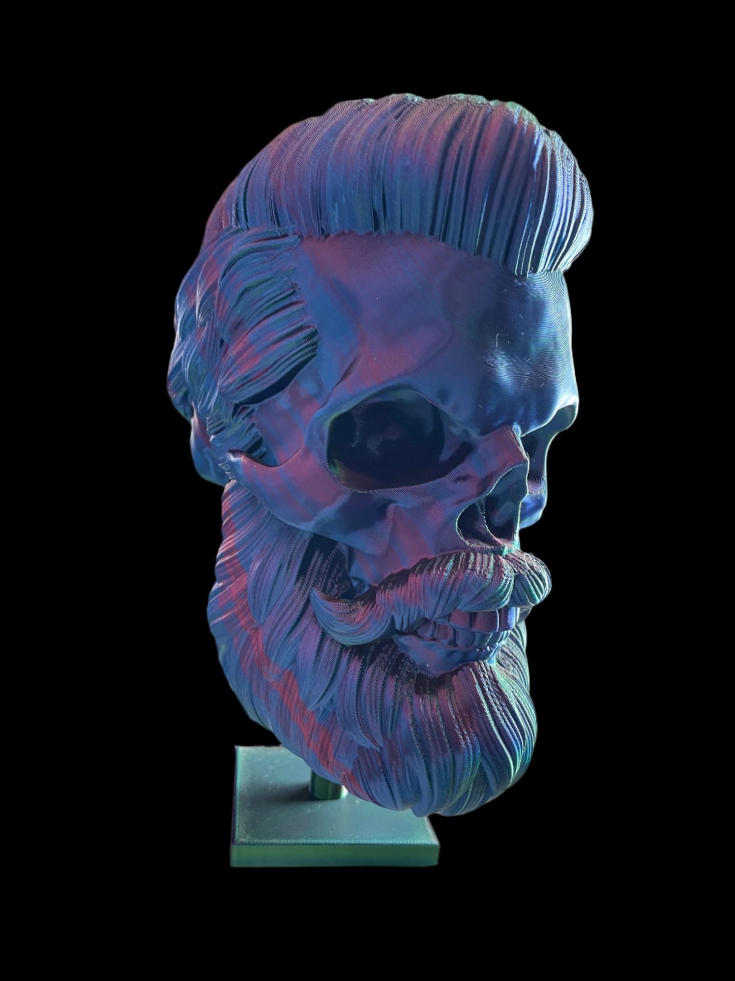 Medimum sized 3D printed skull with a full head of hair!