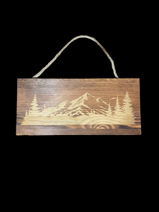 Engraved mountain perfect as a wall hanger