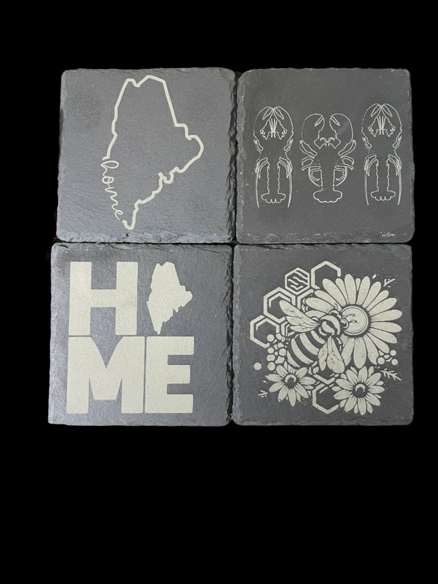 MAINE Slate Coaster 4 pack