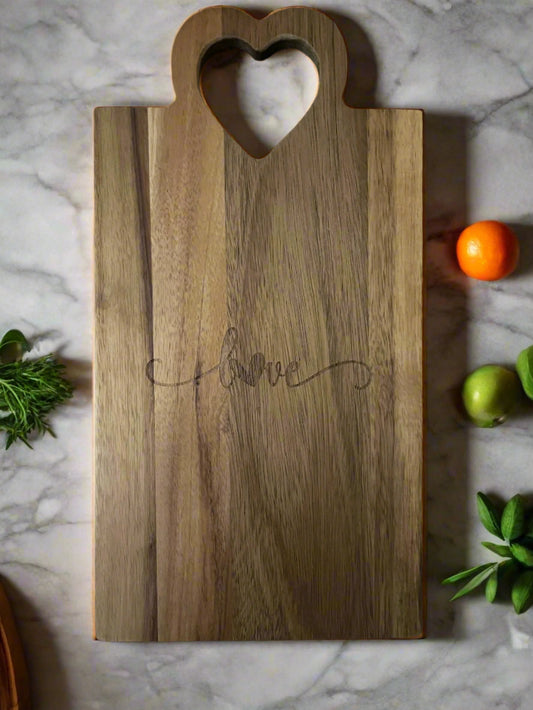 Love cutting board laser engraved