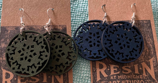 Medium Mandala Wooden Earrings