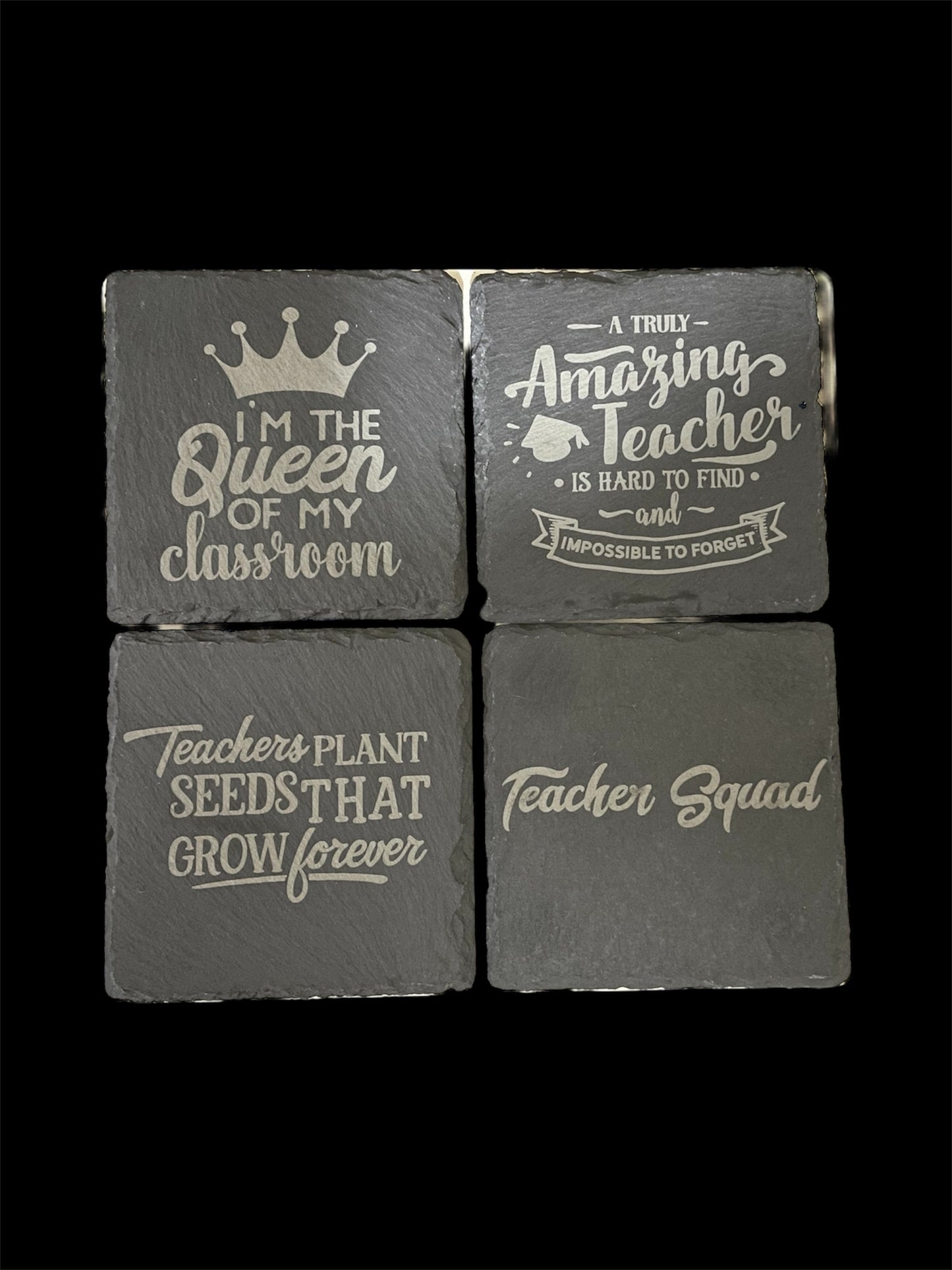 Teacher slate coaster 4 pack