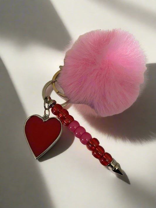 Red and Pink Valentine's Day Keychain